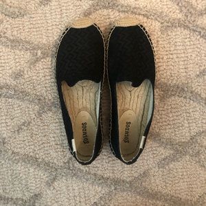 Soludos canvas platform smoking slipper